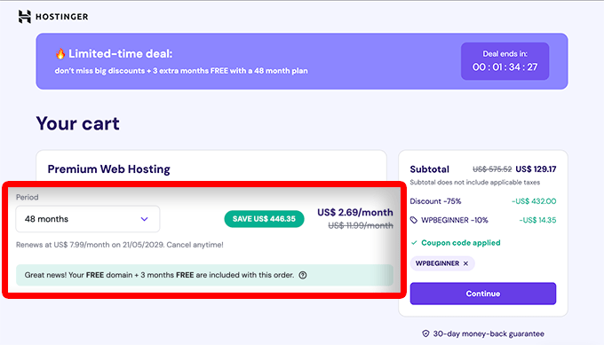 Hostinger Payment Period