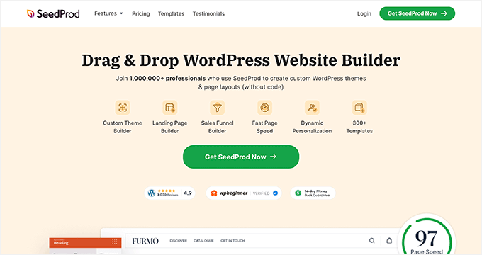 SeedProd Website and Theme Builder SeedProd website